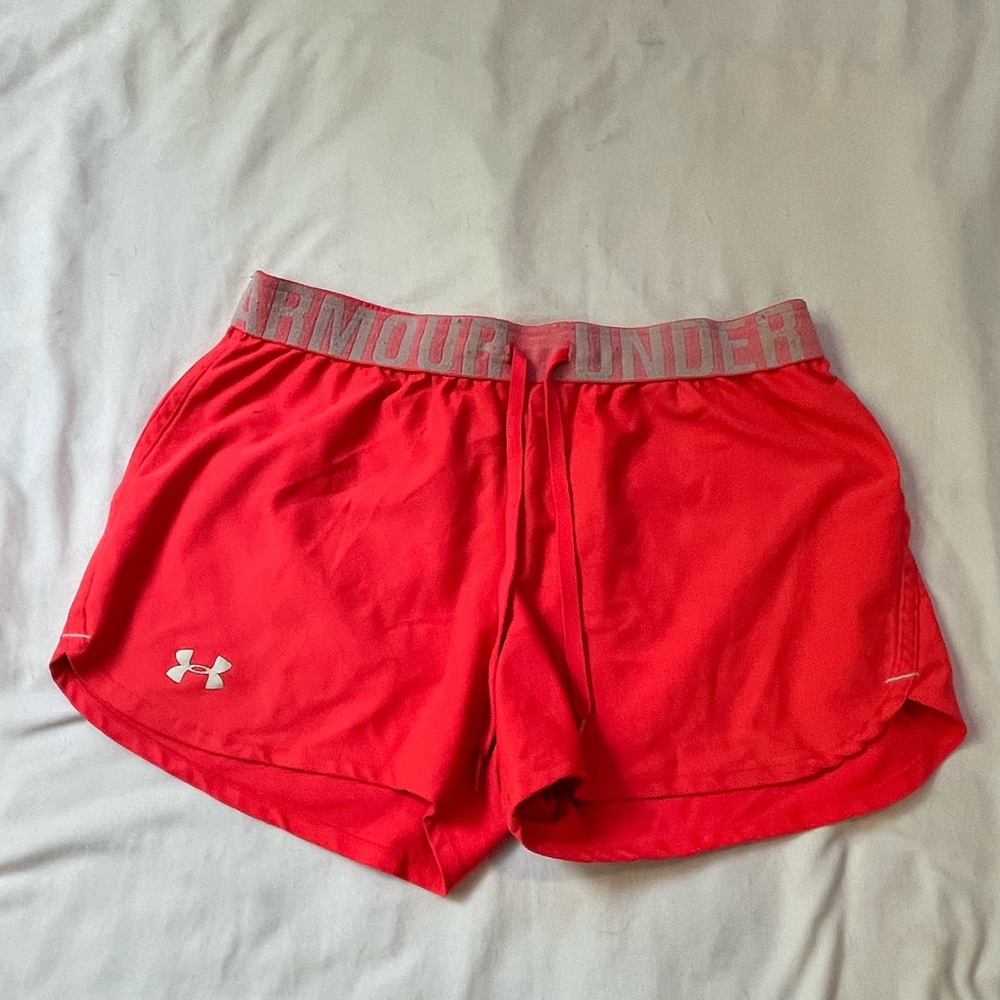 bright pink under armor shorts